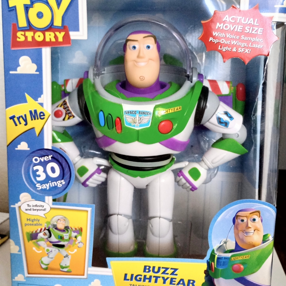 Rare still in box Pixar toy story buzz lightyear talking action figure new seale